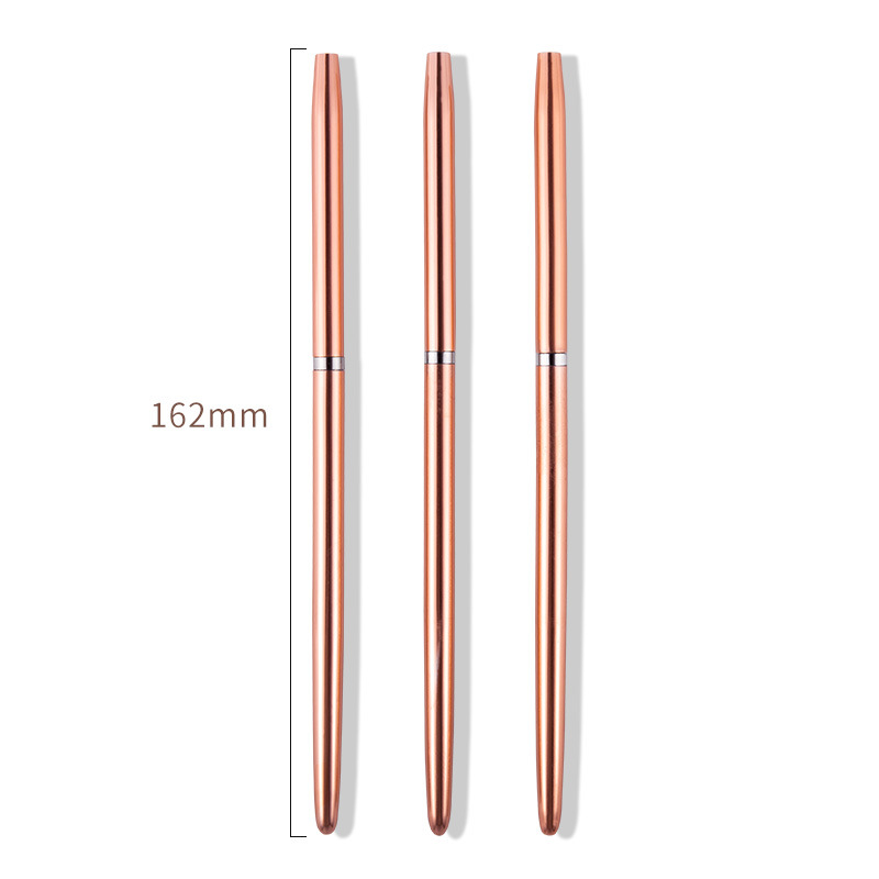 新款跨境美甲笔刷套装 带盖金属笔杆拉线笔 彩绘勾边晕染美甲工具