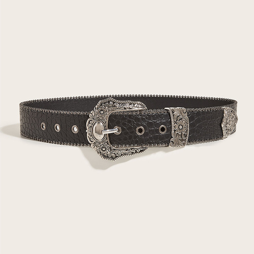 Belt Women's American retro decorative skirt with suit ins style personality belt subculture black trouser belt