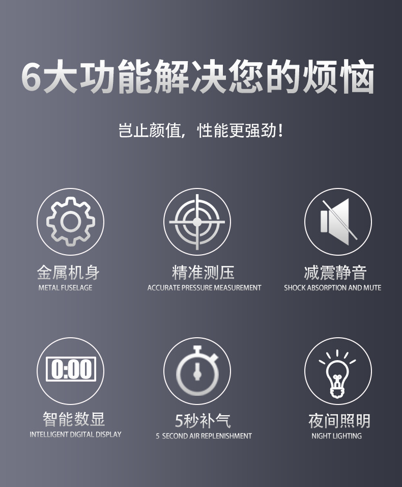 Car air pump, electric tire inflator, portable for small cars, high-power, high-pressure, dual-cylinder, for vehicle use