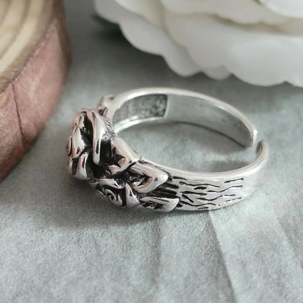 (Cross-border trading), retro adjustable ring, flowered, simple and elegant design