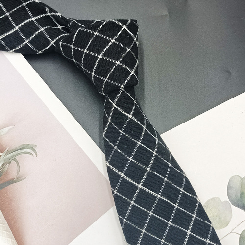 Manufacturer's new men's tie Korean version 6cm narrow black gray fashion casual versatile retro jk tie men's trend