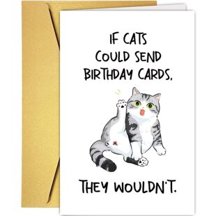 Temu Cross-border Hot Selling Fun Cat Birthday Cards, Cats Cute Birthday Cards Amazon Blast Card