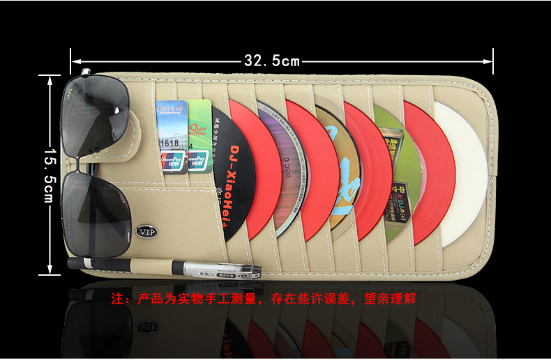 Car Cd Holder Sun Visor Storage Bag Car Cd Bag Storage Bag Car Card Holder Set for Spy Disc Bag and Others