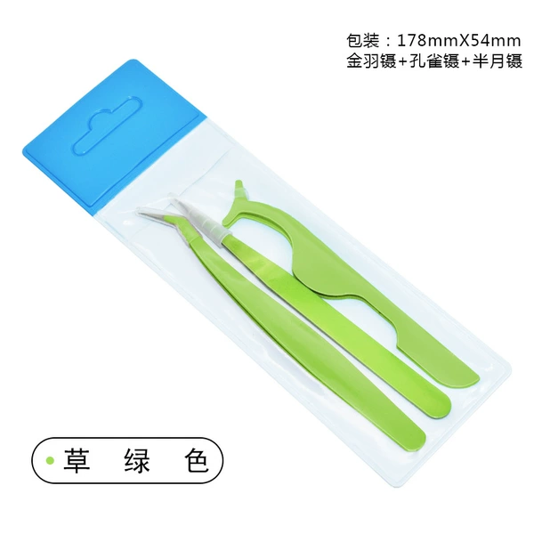 Green tweezers, set, 3 piece set