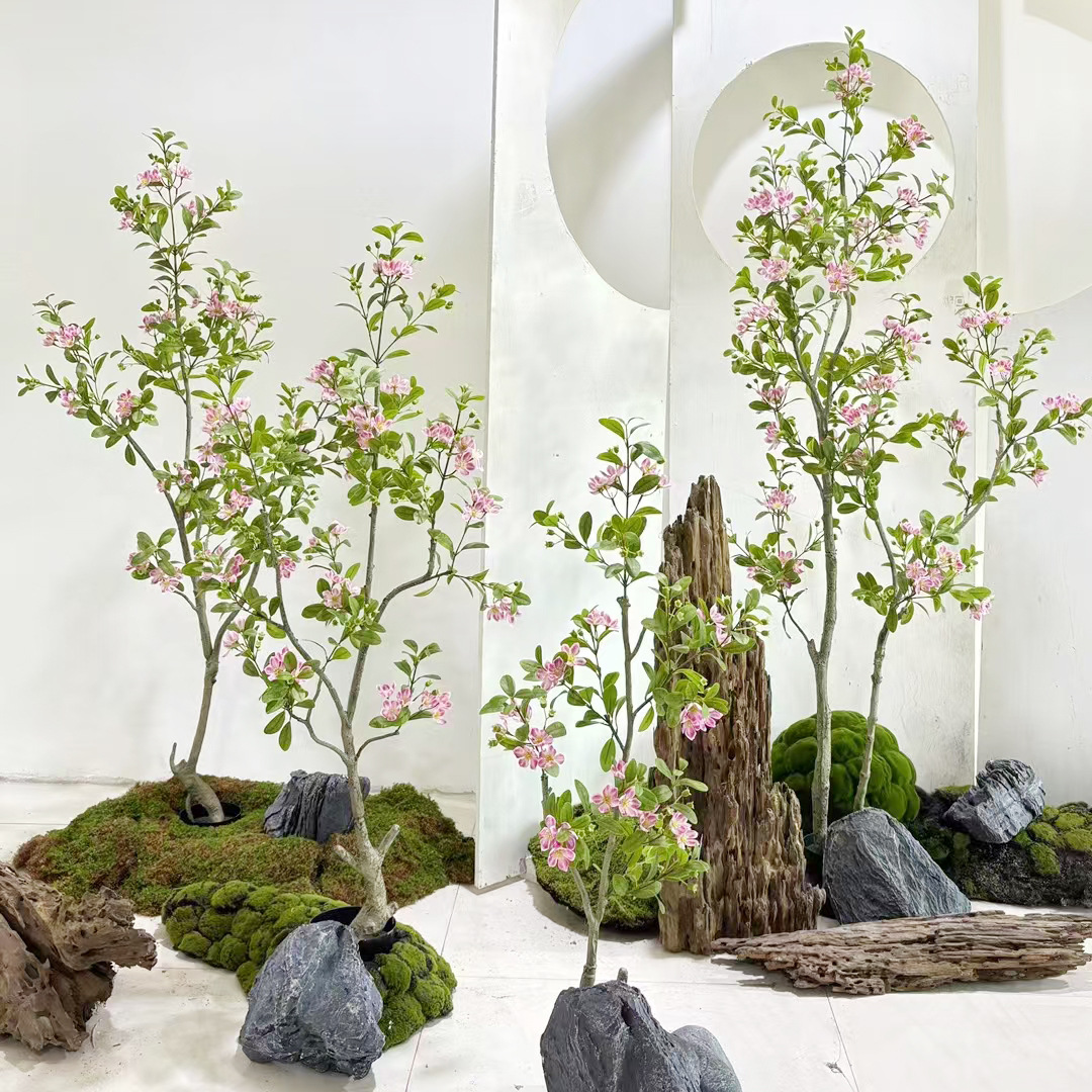 仿真绿植桃金娘树盆栽 室内橱窗造景装饰捻子树栀子花假花植物盆