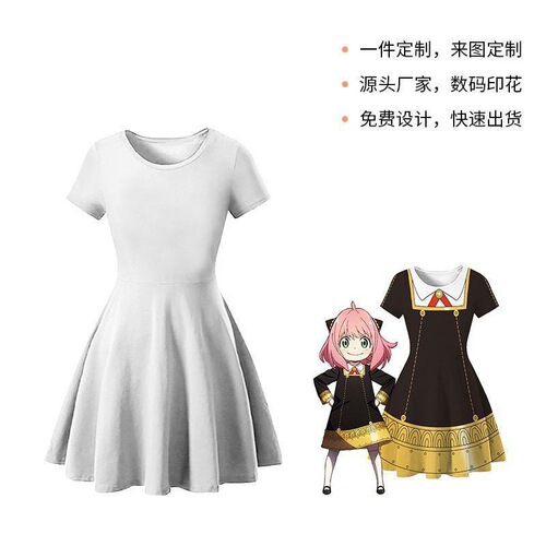 Alibaba Direct Manufacturer Supply Children's Apparel Anime and Movie Merchandise Girls' Dresses Custom Design for Images Children's Dresses