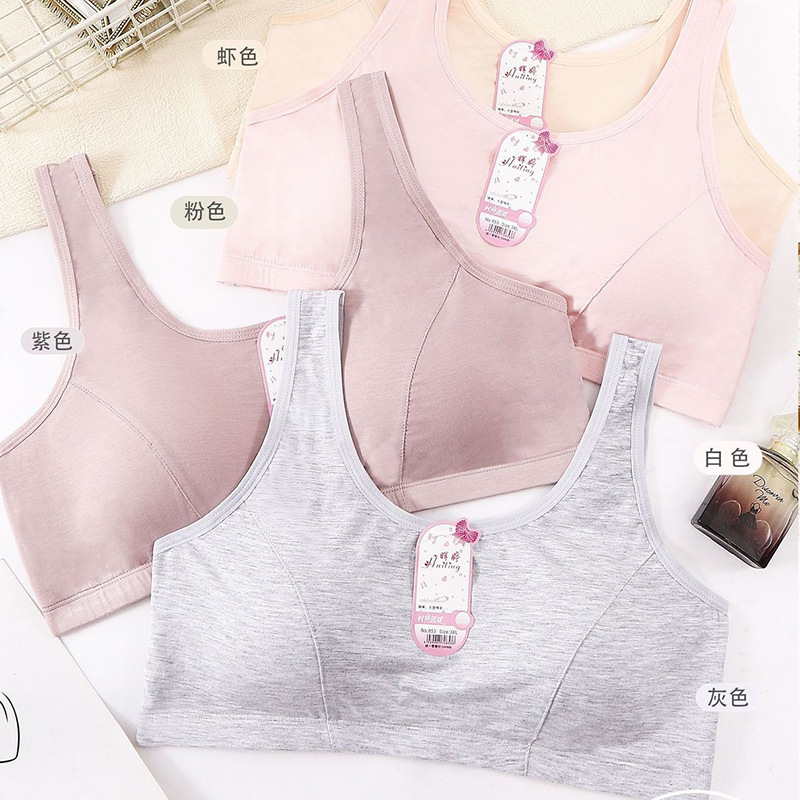 Middle-aged and Elderly Modal One-piece Fixed Chest Pad Vest-type Mother's Underwear Fertilizer-added Enlarge Bra Without Steel Rings Middle-aged and Elderly Modal One-piece Fixed Chest Pad Vest-type Mother's Underwear Fertilizer-added Enlarge Bra Without Steel Rings
