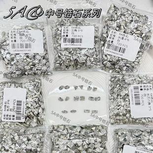 5A medium zircon rose cut nail drill flash pointed bottom plated wheat ear nail drill jewelry decoration wholesale