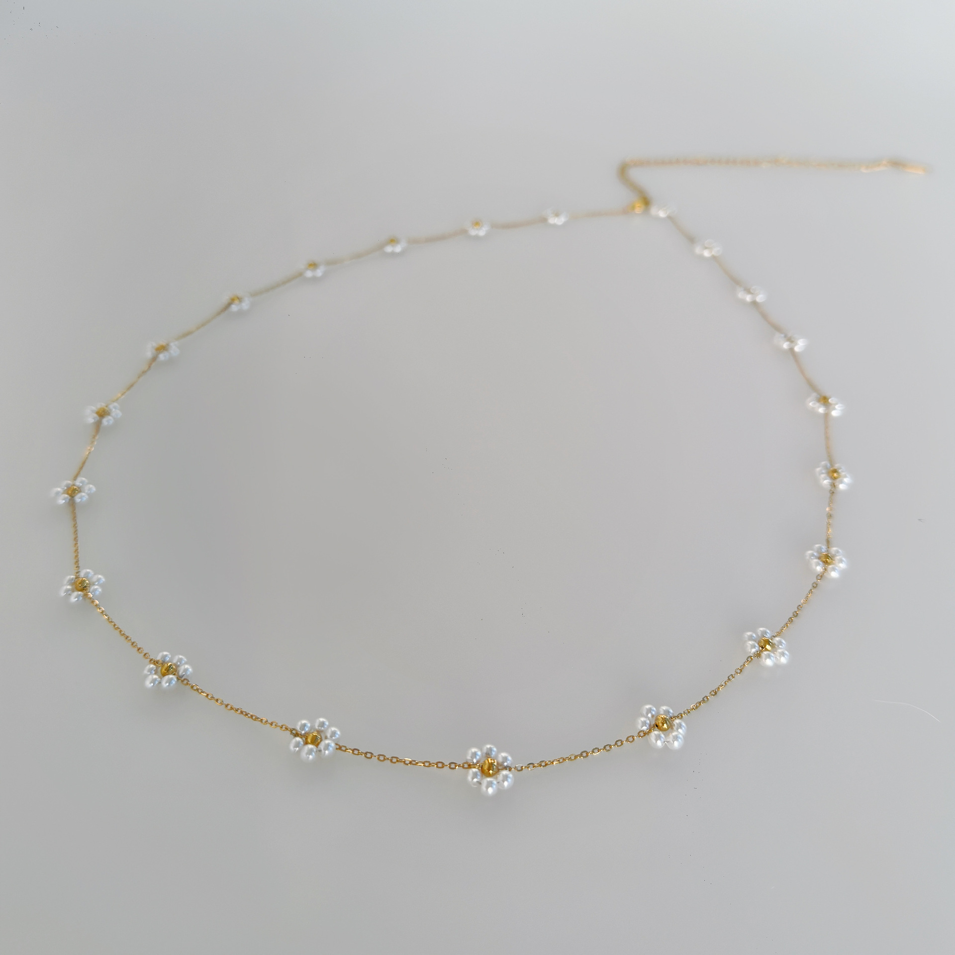 1 Piece Quantity Wholesale Casual Sweet Flower Titanium Steel Bracelets Anklet Necklace