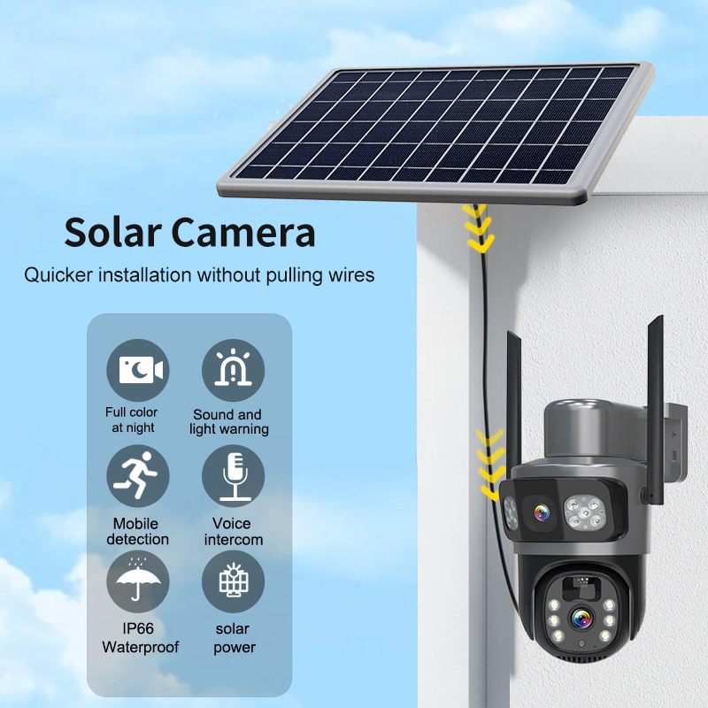 Monitoreo transfronterizo 360 conectable teléfono móvil solar HD sin energía sin red cámara de monitoreo de bola gran angular