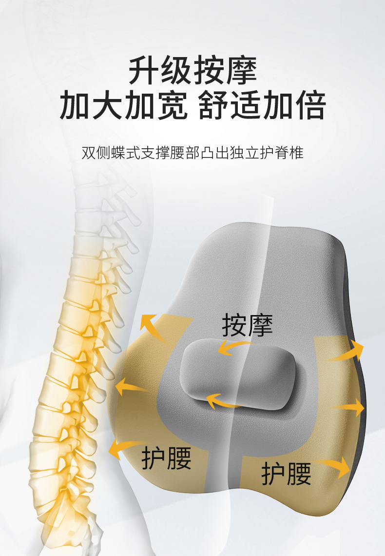 Car Electric Massage Lumbar Adjusting Back Pad Driver Waist Protection Artifact Truck Seat Lumbar Pillow Car Lumbar Pad