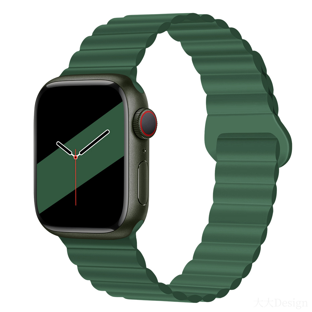 適用iwatchs9ultra1-8世代リンゴ時計バンド磁気吸引時計バンド運動シリコンリンゴ時計バンド