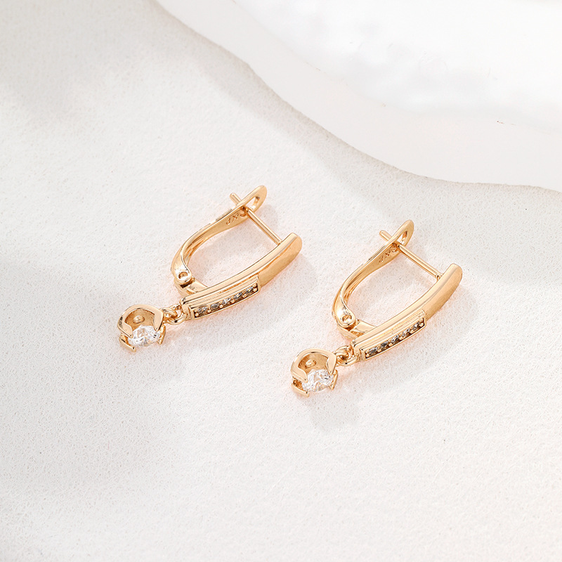 Aretes de Hebilla D con Borlas de Aleación Geométricos