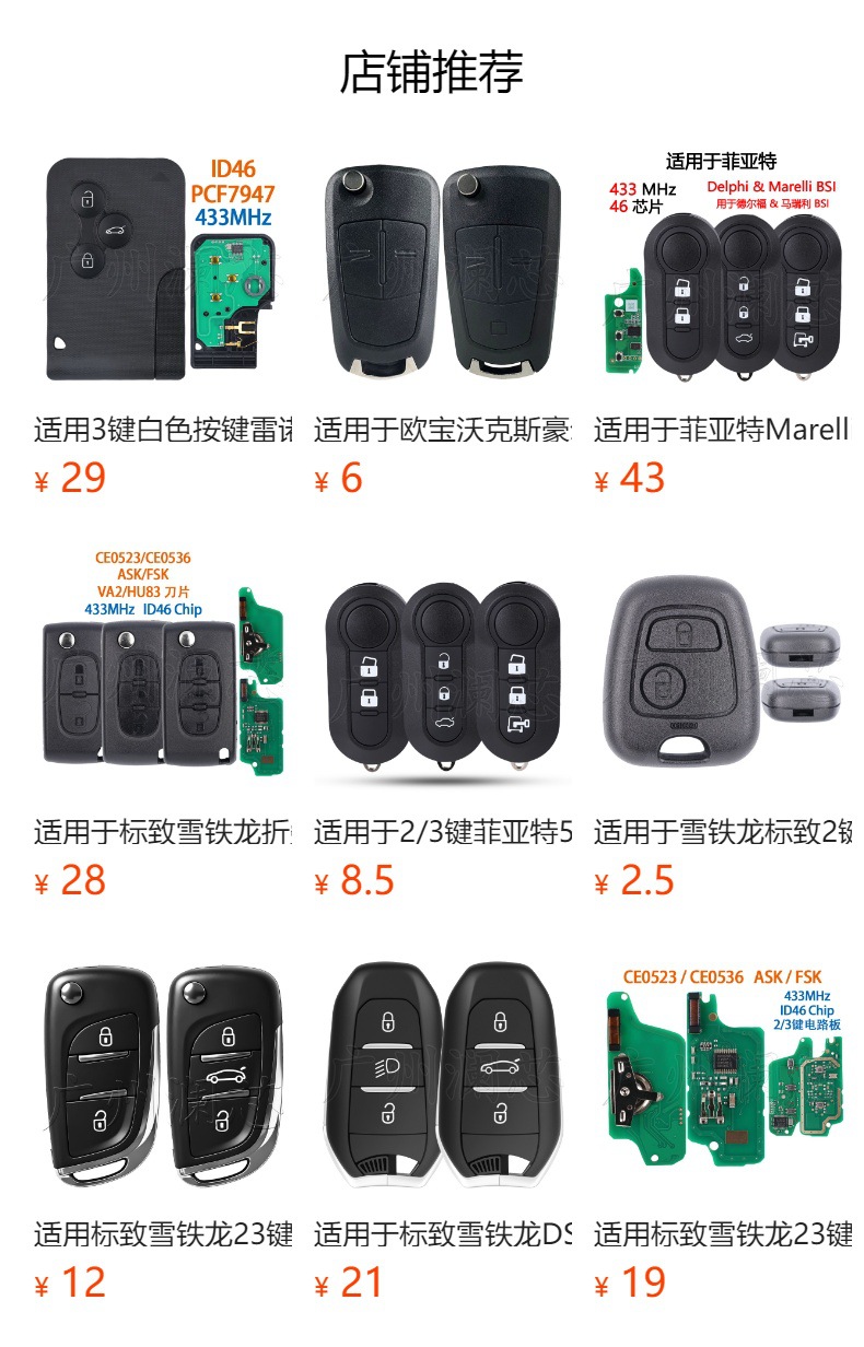 Applicable to Peugeot Citroen Folding Remote Control Replacement Shell Car Key Shell HU83 VA2 CE0523 CE0536
