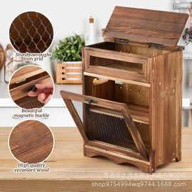 木质厨房蔬菜存储箱洋葱土豆储物木柜家用厨房台面储物柜土豆箱
