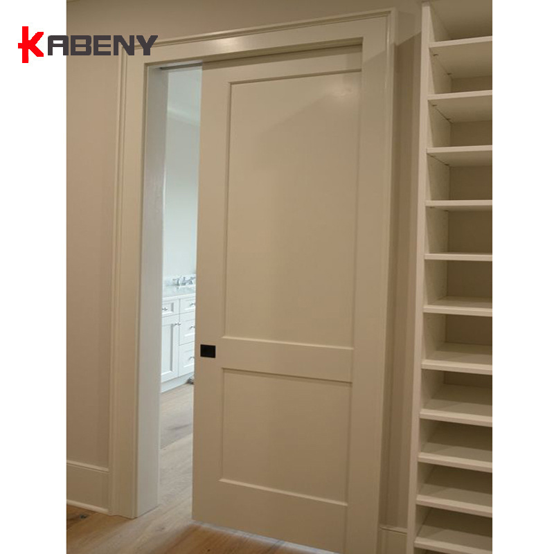 Pocket door invisible wooden door suitable for room kitchen aisle export supermarket white primer single door export Europe and America
