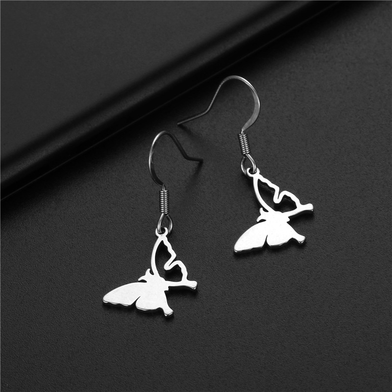 Wholesale Jewelry Hollow Butterfly Stainless Steel Earrings Nihaojewelry display picture 4