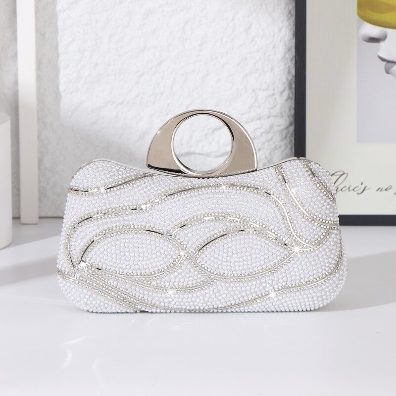 Cross-Border Amazon Hot-Selling Pearl Evening Bag European and American Retro Luxury Clutch Bag Banquet Dress Women's Evening Wear Cross-Border Amazon Hot-Selling Pearl Evening Bag European and American Retro Luxury Clutch Bag Banquet Dress Women's Evening Wear