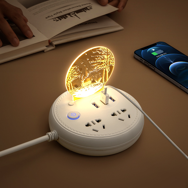 Multi-Función de alta potencia socket USB Plug-In larga línea de carga inteligente plug-in Placa de cableado del hogar posición de conversión