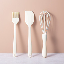 Silikon pişirme 3 parçalı kek kremalı spatula kazıyıcı mutfak ev yumurta çırpıcı barbekü yağ fırçası gadget
