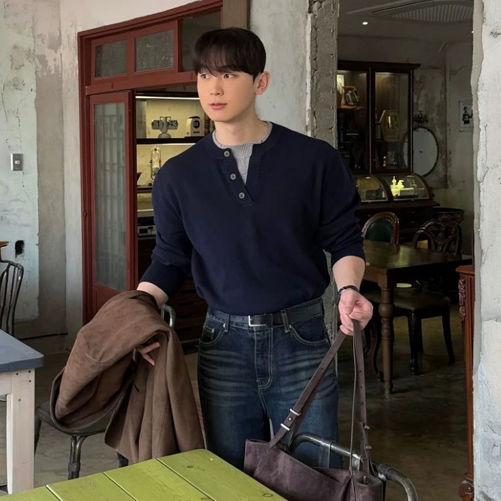 New Arctic Velvet Old Money Style Fake Two-Piece Henley Collar Sweater for Men, Autumn and Winter Warm Knitted Trendy Base Shirt Cool