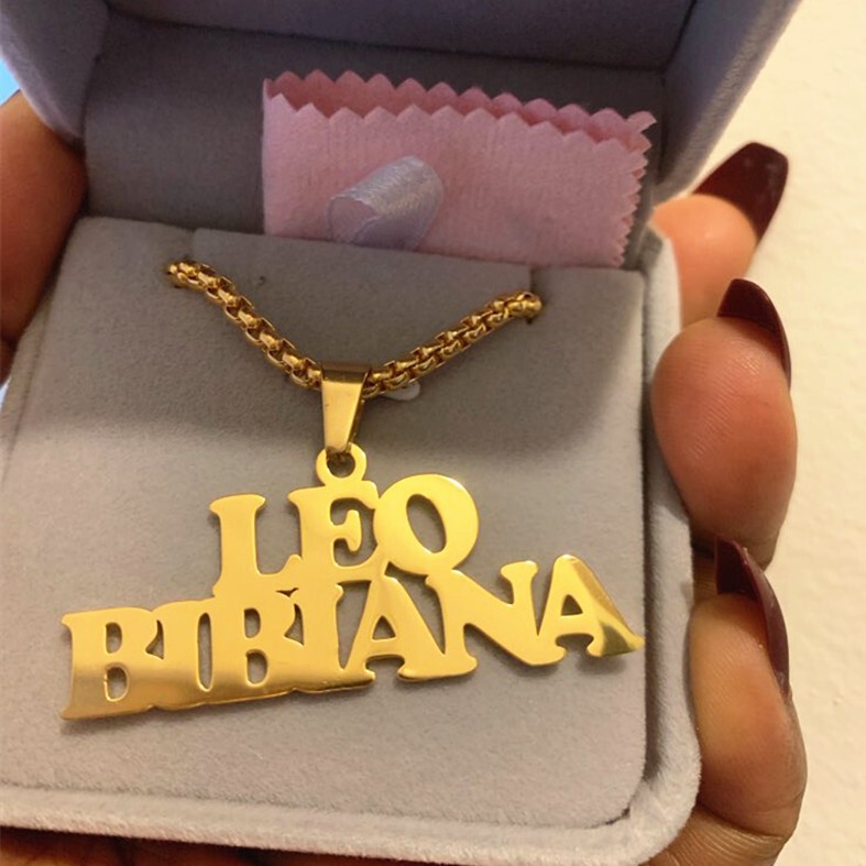 18K stainless steel necklace DIY necklace rock style bead chain signature personalized name necklace personalized pendant 18K stainless steel necklace DIY necklace rock style bead chain signature personalized name necklace personalized pendant