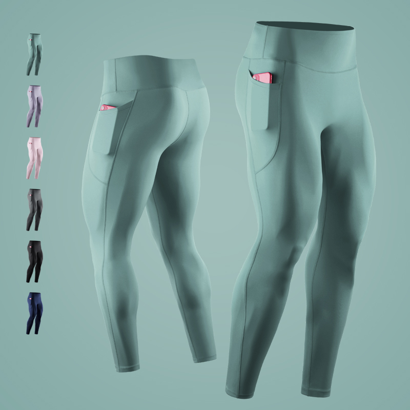 春秋跑步紧身长裤男运动训练高腰压缩高弹田径速干篮球打底健身裤