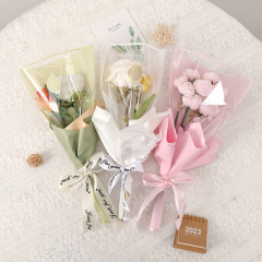 玫瑰花多支袋 鮮花漫天星玫瑰向日葵花束包裝透明opp套袋花藝包裝