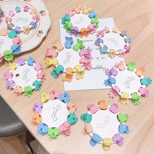 Korean new children's hair accessories cute baby candy color grabber set colorful girls hairpin princess headdress