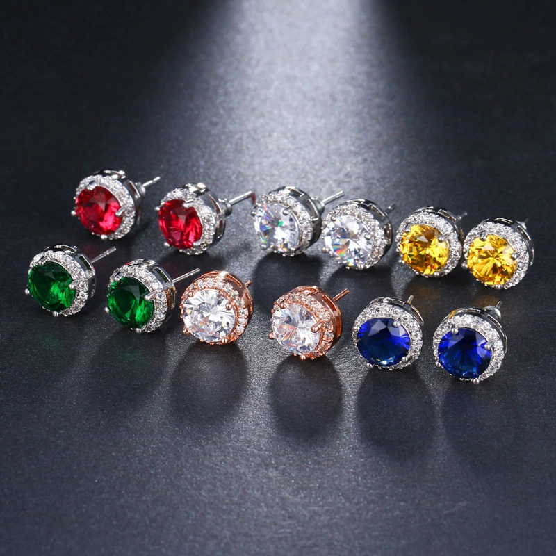 Трансграничная прямая трансляция, оптовая имитация, серьги Mosan Diamond Bao Trina Bao Bao, модные круглые серьги для девочек, изысканные серьги