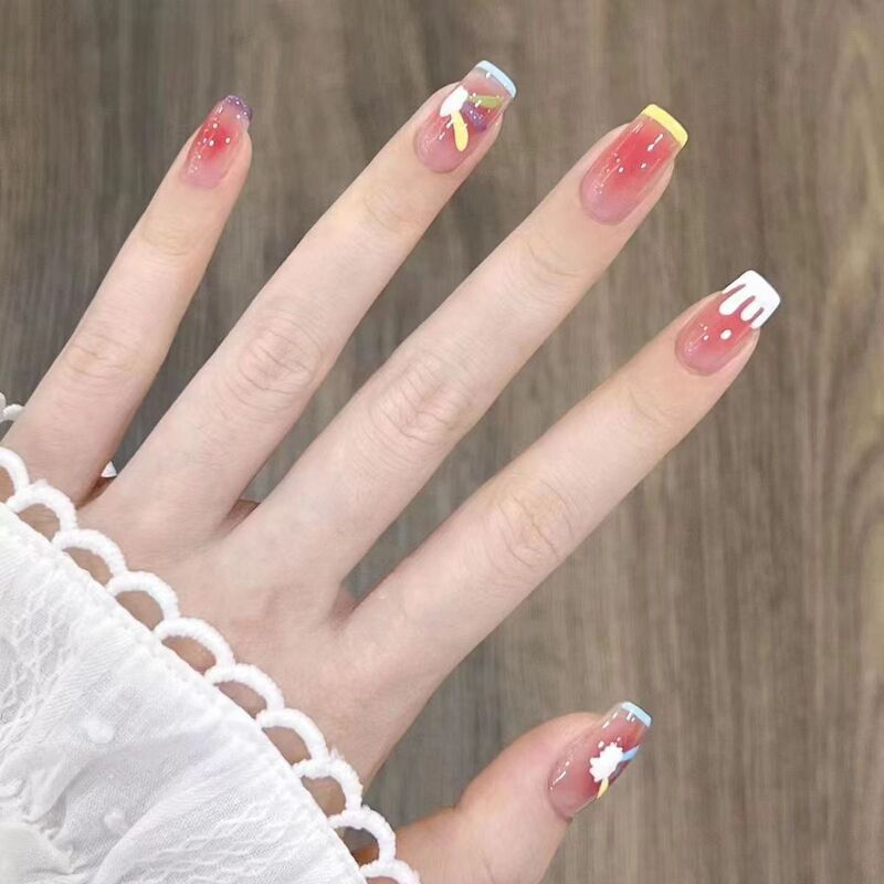 Summer high-grade transparent cheap super white students wear nail salon net red nude tearable ins