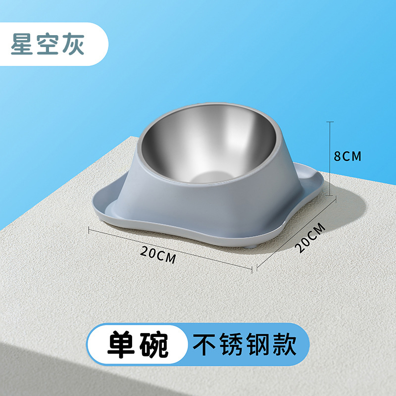 Cuenco para mascotas personalizado Cuenco doble de acero inoxidable para perros Cuello para gatos anti-volteo Tazón para perros de gran capacidad Tazón para perros al por mayor