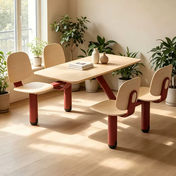 Dining Chair Nordic Simple Modern Backrest Chair Dining Table for 4 People School Company Chair Integrated Dining Table and Chair Dining Chair