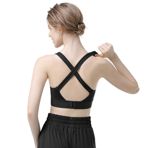 High-intensity sports bra for women, shock-proof large breast push-up yoga vest, all-in-one running fitness bra for outer wear