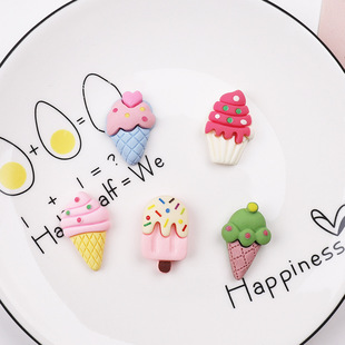 Simulation food and play ice cream ice cream diy resin accessories cream glue mobile phone shell headdress hairpin Cup patch material