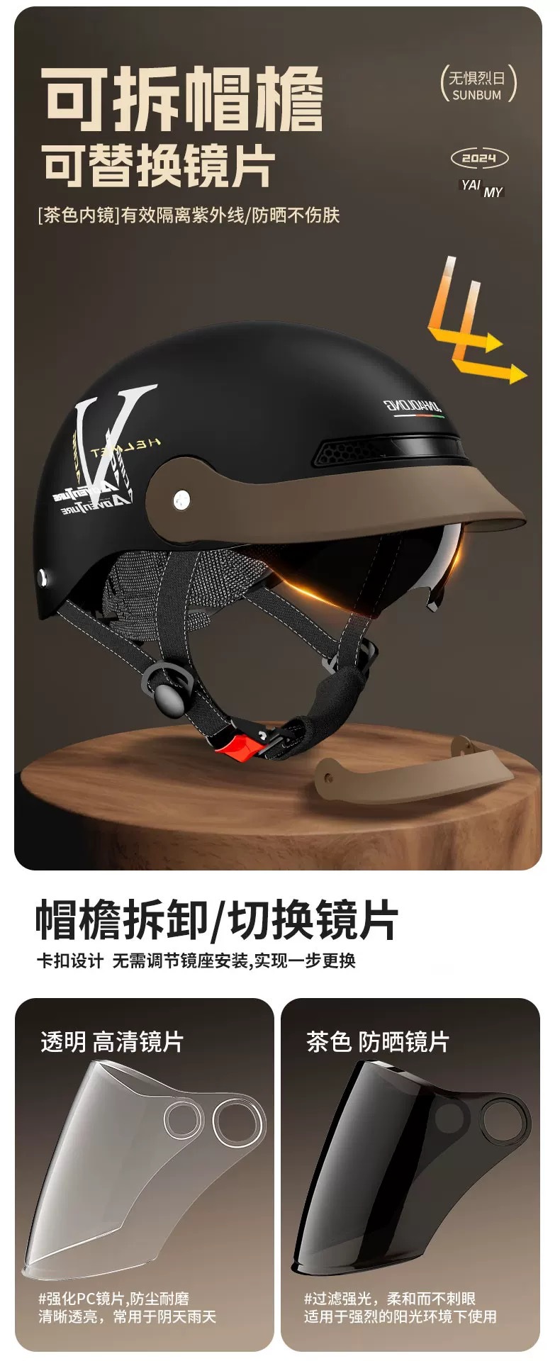 3C Certified Breathable Lightweight Motorcycle Helmet for Men and Women Summer Half Helmet Anti-Collision Breathable Hat Delivery Helmet