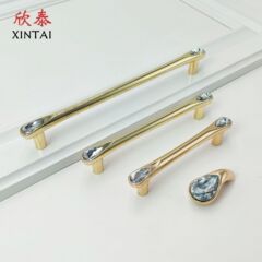 鋅合金衣櫃拉手北歐輕奢簡約衣櫃門櫥櫃把手金色極簡單孔家具拉手