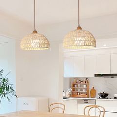 和風ログレストランシャンデリアクリームスタイルダイニングテーブルバーランプ籐レトロB&B寝室バルコニー長線照明器具