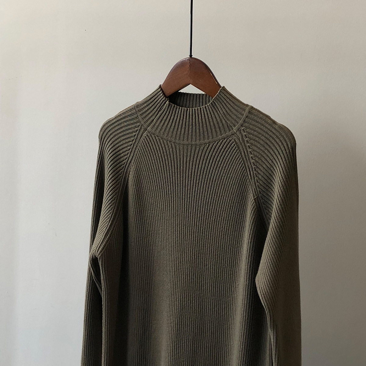 Knitted Dress Women Winter Half Turtleneck Bottoming Sweater Mid Length Overknee Dress