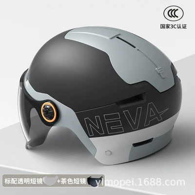 direct 3c certification electric car: Motosiklet kaskı (dəbilqə) - frosted-black-neva-flower-transparent-short-mirror-brown-short-mirror