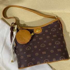 面包小狗栗尾信使托特包包女士2025新款手提单肩斜挎包