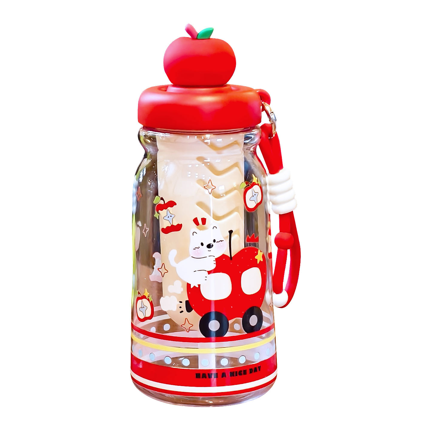 Hermosas tazas de agua de paja de gato para niñas de alto valor facial de verano tazas de té de gran capacidad de flores tazas de plástico resistentes a altas temperaturas estudiantes