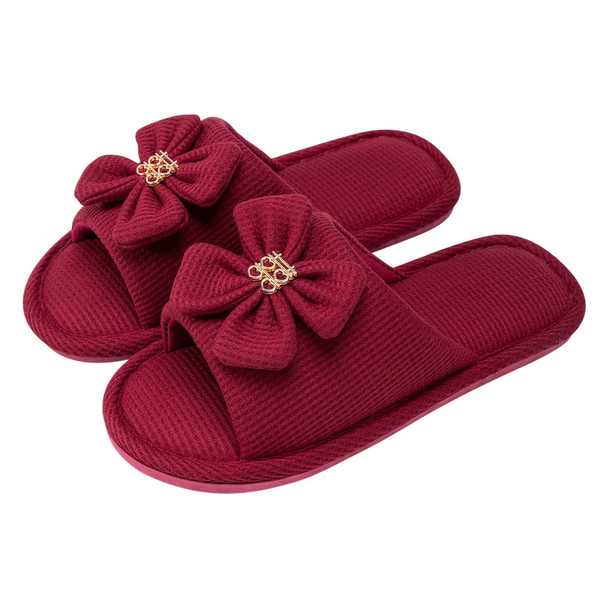 Осень и зима свадебные хлопчатобумажные туфли Невесты свадебные красные пара свадебных туфель