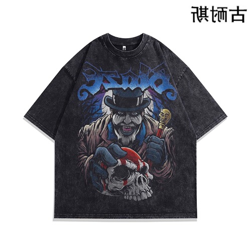 LAZADA Summer Vintage Washed Women's Loose Hip-Hop Streetwear Pure Cotton Short-Sleeve T-Shirt In Trend