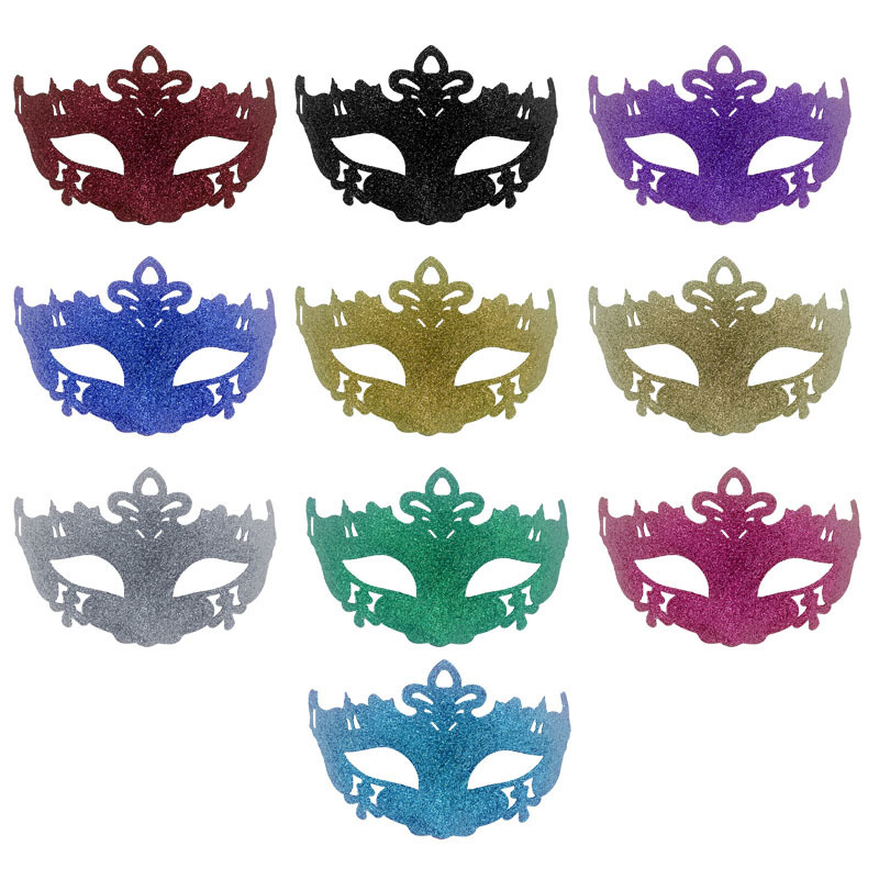 2025 Amazon nuevo carnaval europeo y americano polvo agujero conjunto de máscaras combinadas máscaras de baile de maquillaje