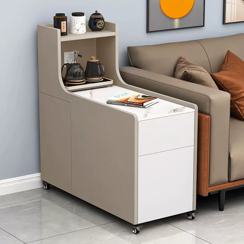 Боковой шкаф для дивана из сланца, боковой шкаф для гостиной, домашний чайный шкаф, современный простой угловой шкаф, шкаф для хранения, съемный боковой шкаф