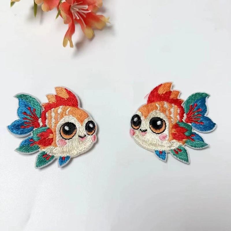新しい刺繍 236 鯉ファットランプニット生地古代スタイルパッチ diy ヘアピン素材アクセサリーヘアアクセサリー|undefined