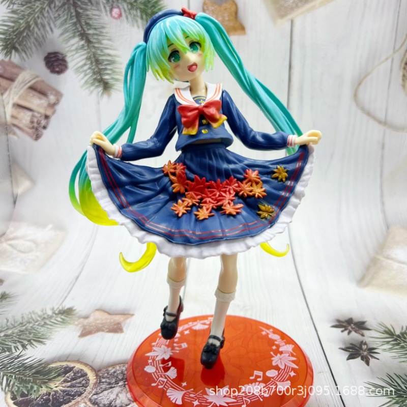 Figura de Hatsune Miku, Conejita de Pelo Largo, Chica Bonita Bidimensional, Decoración de Escritorio, Modelo Mini