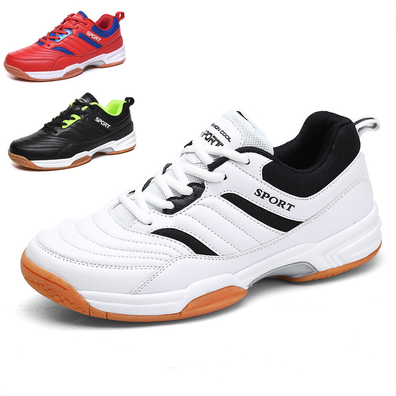 New Badminton Shoes Men's Breathable Shock Absorption Female Students Teenagers Professional Competition Tennis Anti-skid Training Sports