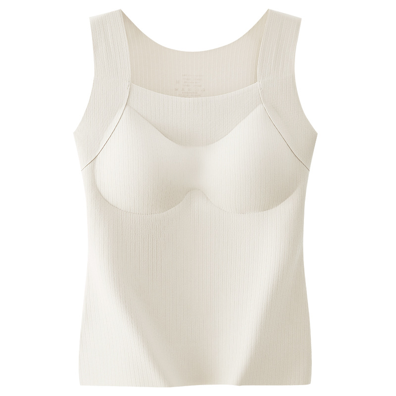 Chaleco de calor para mujeres con almohadilla de pecho se puede usar fuera de otoño y invierno en una base sin marcas de hombros anchos con chaleco de calor delgado